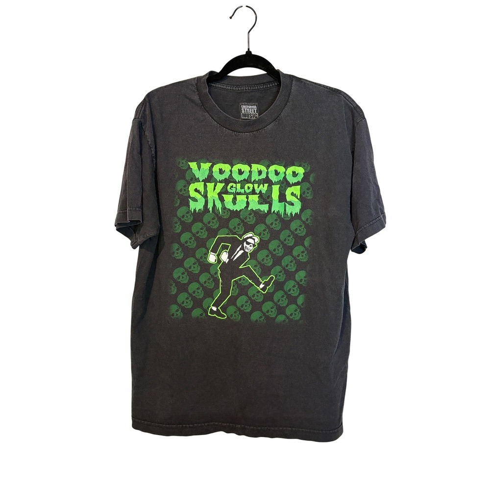 Voodoo Glow Skulls Band Shirt Mens Large Black Green Ska Punk Graphic Tee